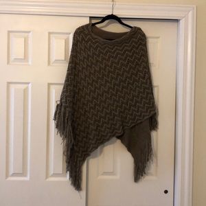 Tan and brown poncho